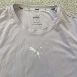 Puma White Short Sleeve Tee with Heathered Texture